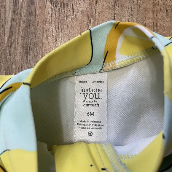 Just One You by Carters Infant Swimsuit 6 Months Long Sleeve Zipper Front Lemons - Picture 2 of 5